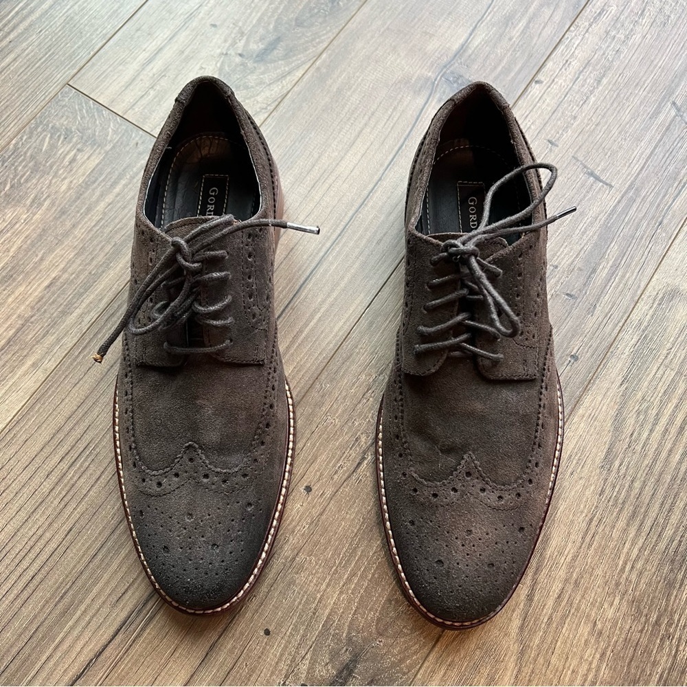 GORDON Rush Mens Kinsley Navy/gray Waxed Suede shoes size 7
